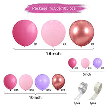 Load image into Gallery viewer, Pink Balloon Arch Kit, AivaToba Garland Kit RoseGold Balloon Arch Pink Party Decorations Purple Latex Balloons for Girls/Boys Birthday Party Baby Shower Wedding Decorations Girl Gender Reveal