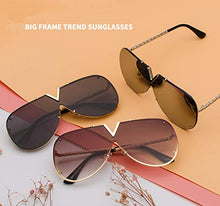 Load image into Gallery viewer, Casual Trendy Sunglasses For Men Women,V-Shaped Fashion Design Metal Frame Eyeglasses-UV400 Protection-Oversized Shades-Great for Driving,City Walking,Outdoor Activites