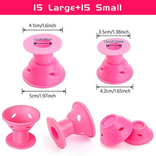 Load image into Gallery viewer, Silicone Hair Curlers 30 Pcs, Magic Soft Hair Rollers No Heat No Clip Hair Curlers Set, Hair Care Free DIY Sleep Styling Tools for Women Girls Long Short Hair Accessories - Pink (15 Large+15 Small)