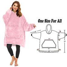 Load image into Gallery viewer, Lushforest Hoodie Blanket ,Oversized Super Soft Warm Comfortable Giant Hoody, Onesize Fits All Compatible Men Women Teens (Pink)
