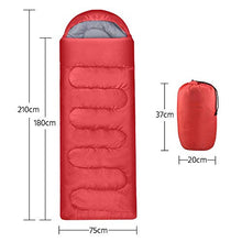 Load image into Gallery viewer, Yaheetech Single Adult Sleeping Bags Lightweight Envelope Sleeping Bags Rectangular Sleeping Bags with Carry Bag, Waterproof, Red