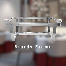 Load image into Gallery viewer, CREWORKS Chafing Dishes Food Warmers with Pans Chafing Fuel Chafing Dish Set 9L Rectangular Stainless Steel Buffet Warmer 4 Packs for Buffets Caterings Parties Buffet Server Warming Tray (4Packs)