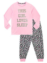 Load image into Gallery viewer, Harry Bear Girls Pyjamas Sleep Slogan Pink 8-9 Years