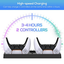 Load image into Gallery viewer, Cooling Fan Compatible with PlayStation 5, FASTSNAIL Compatible with PS5 Console Vertical Stand and Controller Charger Charging Dock, With Card Storage&Headset Holder&Media Remote Slot etc.