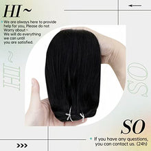 Load image into Gallery viewer, Hetto Clip in Hair Extensions Black Human Hair Seamless Clip on Human Hair Extensions Double Weft Clip on Hair Extensions Natural Black for Women 100g 18Inch #1