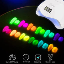 Load image into Gallery viewer, Gelike Glow In The Dark Gel Nail Polish Set, Neon Gel Nail Polishes 6PCS 10ml, Neon Green Pink Orange Yellow Blue Purple Gel Nail Polish Set, Soak Off UV Gel Neon Luminous Gel Nail Kit Nail Varnish