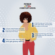 Load image into Gallery viewer, Afro Wig 70s Fancy Dress β 80s Wigs for Men and Women One-Size | Curly Short Brown Wig Heat Resistant | Fancy Costume for Party Novelty | Funky Disco Hippie Dress up