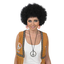 Load image into Gallery viewer, Adults Black Curly Afro Wig Mens & Womens Pop Hippie 70s Disco Fever Hair