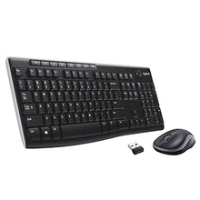 Load image into Gallery viewer, Logitech MK270 Wireless Keyboard and Mouse Combo for Windows, 2.4 GHz Wireless, Compact Mouse, 8 Multimedia and Shortcut Keys, 2-Year Battery Life, for PC, Laptop, QWERTY UK English Layout - Black