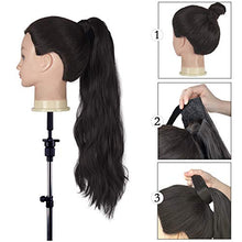 Load image into Gallery viewer, FESHFEN Long Wavy Ponytail Extensions 60cm Body Wavy Wrap Around Hair Ponytails Curly Clip in Synthetic Hairpieces for Women Girls, 130g