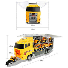 Load image into Gallery viewer, jenilily Construction Toy Vehicle Cars Model Trucks, Transporter Truck Mini Excavator Digger Dumper Tractor for Kids boys Age 3+ (yellow)