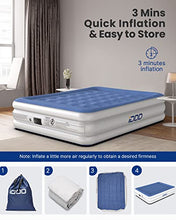 Load image into Gallery viewer, iDOO King Size Air Bed, Inflatable bed with Built-in Pump, 3 Mins Inflation/Deflation Comfortable Air Mattress, Blow Up Bed Suit for Home Camping 203x152x46cm, 295kg MAX