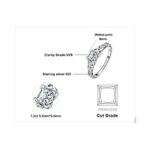 Load image into Gallery viewer, JewelryPalace Vintage Celtic Knot Engagement Rings for Women, White Gold Plated 925 Sterling Silver Cubic Zirconia Promise Rings, Anniversary Princess Cut Solitaire Simulated Diamond Ring Jewellery