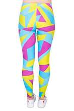 Load image into Gallery viewer, Kukubird Printed Patterns Women's Yoga Leggings Gym Fitness Running Pilates Tights Skinny Pants Size 6-10 Stretchable-Neon Sport