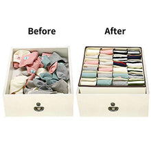 Load image into Gallery viewer, Calish Collapsible Drawer Organisers (2 Pack) Drawer Dividers Wardrobe Closet Organisers, Socks Bra Underwear Storage Boxes for 24 Cell