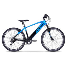 Load image into Gallery viewer, 26” HYPER MTB Electric Bike with 36V 7.8Ah Integrated Battery, Aluminium Frame, Front Suspension, Black/Blue