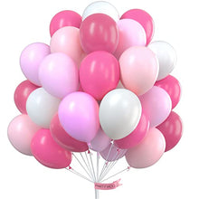 Load image into Gallery viewer, PartyWoo Balloons Pink, 100 pcs 12 in Fuchsia Balloons, White Pink Balloons, Pale Pink Balloons, Hot Pink Balloons, Pink Shade balloons for Pink Baby Shower, Pink Birthday, Pink Wedding
