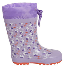 Load image into Gallery viewer, Disney Girls Frozen 2 Tie Top Wellington Boots Kids Elsa Anna Rubber Wellies Rain Snow Shoes Lilac 12 UK Child/EU 31