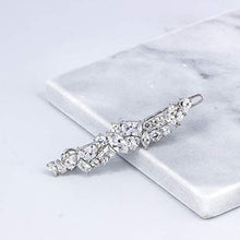 Load image into Gallery viewer, QUKE Women's Shiny Cubic Zirconia Crystal Elegant Hair Clips Bridal Wedding Jewellery Hair Clip Hairpin for Women Girls