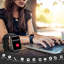 Load image into Gallery viewer, HOAIYO Smart Watch, 1.8" Full Touch Fitness Tracker with Blood Oxygen, Heart Rate Monitor, 5ATM Waterproof Outdoor Sports Smartwatch for Men Women for Android iOS Phones (1.8", Black)