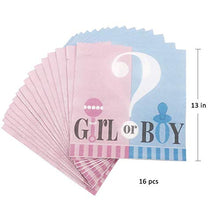 Load image into Gallery viewer, Amycute Gender Reveal Party Supplies for 16 Guests, Baby Shower Plates Cups Napkins Boy or Girl Party Tableware Set