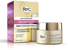 Load image into Gallery viewer, RoC - Retinol Correxion Line Smoothing Max Daily Hydration - Intensive Anti-Wrinkle and Anti-Aging Face Moisturiser - with Hyaluronic Acid - 50 ml