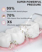 Load image into Gallery viewer, MySmile Powerful Cordless Water Flosser Portable Dental Oral Irrigator with 5 Modes OLED Display 8 Replaceable Jet Tips and 350 ML Detachable Water Tank for Home Travel Use (Black)