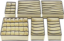 Load image into Gallery viewer, Evance Underwear Drawer Organiser Set of 6, Folding Draw Dividers Storage Bins Box, Collapsible Closet Dividers and Fabric Wardrobe Organisers (Beige)