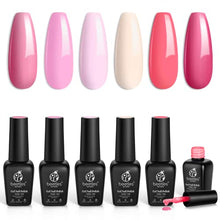 Load image into Gallery viewer, Beetles Gel Nail Polish Set - 6 Colors Pink Rose Red Spring Summer Nail Gel Kit Sweetheart Candies Collection Gifts for Women Mom Girlfriend Soak Off LED Nail Lamp Light Gel Manicure Kit