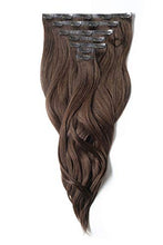 Load image into Gallery viewer, Foxy Locks Elegant Seamless Clip In 100% Human Remy Hair Extensions - Various Lengths and Colours (18", Chocolate Brown (#4))