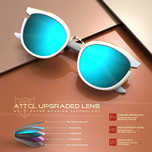 Load image into Gallery viewer, ATTCL Sunglasses for women - Ultralight Trendy Polarized Round Women's sunglass Medium Large Fit 5022 White+Blue