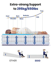 Load image into Gallery viewer, iDOO King Size Air Bed, Inflatable bed with Built-in Pump, 3 Mins Inflation/Deflation Comfortable Air Mattress, Blow Up Bed Suit for Home Camping 203x152x46cm, 295kg MAX