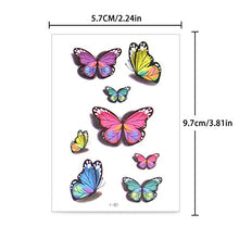 Load image into Gallery viewer, AIEX 30pcs Butterfly Temporary Tattoos 140 Various Styles Flowers Butterfly Tattoos Stickers Waterproof 3D Tattoos for Party Favors Daily Costumers
