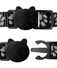 Load image into Gallery viewer, Taglory Reflective Cat Collar with Bell and Safety Release, 2-Pack Girl Boy Pet Kitten Collars Adjustable 19-32cm Black