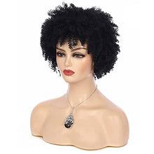 Load image into Gallery viewer, Baruisi Short Curly Afro Wigs for Women Black Kinky Curls Synthetic Costume Cosplay Hair Wig (Natural Black)