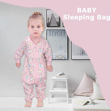 Load image into Gallery viewer, Baby Muslin Sleeping Sack Baby Sleeping Bag 1 Tog with Feet for Summer Cotton Swaddles Infant Wearable Blankets Long Sleeve Pajamas Romper Girls Boys 2-3 Years Pink Elephant