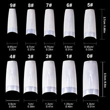 Load image into Gallery viewer, Natural False Nails, 500 Pieces Oval French Acrylic Style Fake Nails Tips, Artificial Fake Nails With Box and False Nail Clipper for Women Girls (10 Sizes)