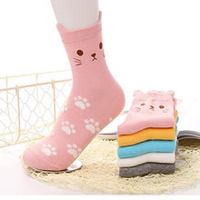 Load image into Gallery viewer, Women Funny Cat Socks Cute Animals Fun Funky Novelty Gift for Ladies Pack of 4-5 (Candy Cat)(Size: 43197)