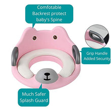 Load image into Gallery viewer, Toddler Toilet Seat - Potty Training Seat for Kids - Non Slip Loo Trainer with Anti-Splash Guard - Unisex Toilet Assistant Ring with Handles and Backrest for Extra Security (Pink)