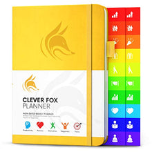 Load image into Gallery viewer, Clever Fox Planner - Weekly & Monthly Planner to Increase Productivity, Time Management and Hit Your Goals - Organizer, Gratitude Journal - Undated, Start Anytime, A5, Lasts 1 Year, A.Yellow (Weekly)