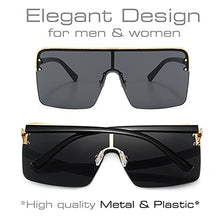Load image into Gallery viewer, FOENIXSONG, Pack of 2, Fashion Sunglasses Oversized Gold Frame Brown/Gray Lens UV400 Flat Top Square Glasses for Men Women