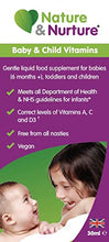 Load image into Gallery viewer, Nature & Nurture Baby & Child Vitamins. The Vegan-Friendly Gentle Liquid multivitamin Drops for Babies, Toddlers and Children. Made in The UK. 60 Doses.