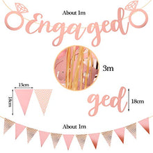 Load image into Gallery viewer, Fuyamp Engagement Banners Party Decoration Set, 2 Pcs Rose Gold Silver Engaged Bunting Ornaments Props for Wedding, Proposal Engagement Party