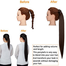 Load image into Gallery viewer, ZAIQUN Long Straight Ponytail Extension 28 inch Wrap Around Ponytail Synthetic Hair Extensions Clip in Ponytail Hairpiece for Women(28'', Medium Brown)
