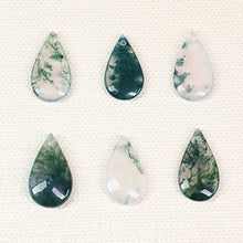 Load image into Gallery viewer, COAI 925 Sterling Silver Chain Teardrop Moss Agate Stone Pendant Necklace for Women