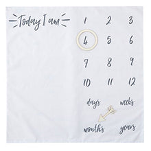 Load image into Gallery viewer, Ginger Ray White Fabric Baby Milestone Blanket Mat Keepsake 1 Pack, Pack of 1