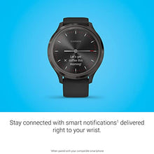 Load image into Gallery viewer, Garmin vivomove 3, Hybrid Connected GPS Smartwatch with Real Watch Hands and Hidden Touchscreen Display, Black with Slate Silicone Band