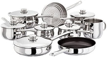 Load image into Gallery viewer, Stellar 1000 S1F2 Set of 9 Stainless Steel Pans, 6 Deep Saucepans with Lids, Steamer, Non-Stick Frying Pan, Milk Pot, Dishwasher Safe - Fully Guaranteed