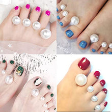 Load image into Gallery viewer, 8 Pcs Silicon Toe Separators, Toe Seperators Silicone, Toe Dividers, Gel Foot Toe Spacers, Toe Separators for Overlapping Toes for Pedicure Manicure Nail Art(Pearl)