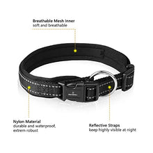 Load image into Gallery viewer, MASBRILL Reflective Dog Collar, Adjustable Nylon Dog Collar with Soft Neoprene Padded, Breathable Pet Collar for Puppy Small Medium Large Dogs, Black, M